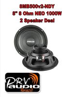 (2) PRV Audio 8MB500v2-NDY 8" Neo Mid Bass Range Loud Speaker 8-ohm 500W Pair