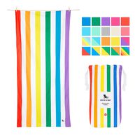 Dock & Bay Rainbow Towel Microfibre Beach Accessories - Rainbow Skies, Large (160x80cm, 63x31) - Quick Dry Towel, Compact & Lightweight, Rainbow Flags