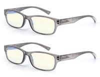 Blue Light Blocking Glasses Women Men 2-pack grey,Anti Glare Rays Computer Glasses eye strain non prescription