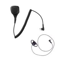 Maxtop APM250ARP07-H1 Heavy Duty Shoulder Speaker Microphone for Hytera with D-Shape Receiving Only Earpiece