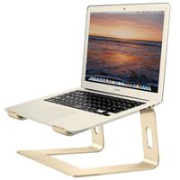 Soundance Aluminum Laptop Stand for Desk Compatible with Mac MacBook Pro/Air Apple 12" 13" Notebook, Portable Holder Ergonomic Elevator Metal Riser for 10 to 15.6 inch PC Desktop Computer, LS1 Gold
