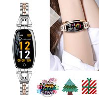 Pretty Noble Smart Wristband for Women Heart Rate Blood Pressure Fitness Tracker Calorie Sleep Health Waterproof Sport Bracelet Bluetooth for iPhone Samsung Phone - Silver Watch+Cute Keychain Gift