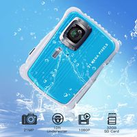 Kids Waterproof Camera 21MP HD 1080P Video Recorder Camcorder Waterproof Digital Camera for Children 2.0" LCD Display 8X Digital Zoom Floating Wrist Strap 32GB SD Card Underwater Camera for Snorkeling