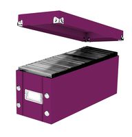 Snap-N-Store Standard CD Storage Box, 13.25" x 5.125" x 5.125", Holds up to 165 CDs, Berry (SNS03313)