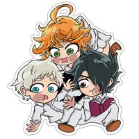 KyokoVinyl The Promised Neverland - Emma, Ray, Norman Chibi Anime Decal Sticker for Car/Truck/Laptop (5.5" x 4.8")