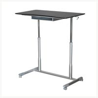 HEATAPPLY Espresso Adjustable Height Sitting Standing Desk Ergonomic Mobile Stand Up Computer Table