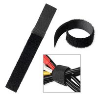 INSTEN Reusable Thick Fastening Zip Hook-Loop Sticky Cable Ties, Black