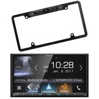 Kenwood DDX9704S 2-DIN in-Dash DVD/CD/AM/FM Car Stereo Receiver with Enrock EABC256B Car License Plate Frame Rear View Backup Camera