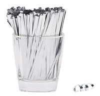 Mini Skater 800 pcs 4" Metallic Twist Ties - 7 Colors ，Embellishment Christmas Atmosphere (Silvery)