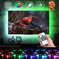 Backlight for TV, LED Light Strips, Backlight Strip for TV, Accent Lighting for HDTV 4 Sides, RGB USB Backlight with RF Remote Controller & Strong Adhesive Tape