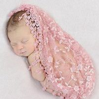 FUA® Newborn Photo Props *14 Colors to Choose From* Floral Lace Layers (Pink)