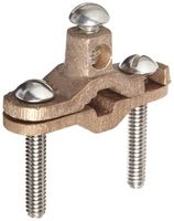 Morris Products 90631 Ground Pipe Clamp, For Rebar and Direct Burial, 1/2 - 1" Water Pipe Range, 2 -10 Wire Range, 1/4 - 20 Screw Thread