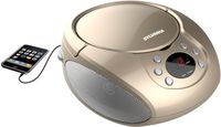 Sylvania Portable Cd Player & AM/FM Radio Tuner Mega Bass Reflex Boombox Sound System Plus 6ft Aux Cable to Connect Any iPod, iPhone or Mp3 Digital Audio Player
