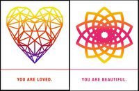Quiplip EM02036PCK Sacred Geometry Greeting Cards"Loved, Beautiful", 6-pack