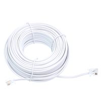 RJ11 6P4C Modular Telephone Extension Cable Phone Cord Line Wire (50 Feet, white)