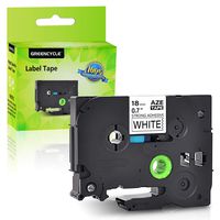 GREENCYCLE Extra Strength Adhesive Black on White Label Tape Compatible for Brother TZE-S241 TZ-S241 TZeS241,3/4 Inch,PT-D600 Labeling Maker