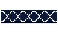 Sweet Jojo Designs Trellis Print Modern Lattice Wallpaper Wall Border for Navy and White Trellis Collection