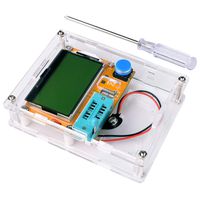 Multifunction Meter DIY kit, kuman Mega 328 Graphic transistor Tester, NPN PNP Diodes Triode Capacitor ESR SCR MOSFET Resistor Inductance LCD Display Checker with case and screwdriver K77