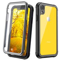 Justcool Designed for iPhone XR Case, Clear Full Body Heavy Duty Protection with Built-in Screen Protector Shockproof Rugged Cover Designed for iPhone XR Cases (2018) 6.1 Inch (Black)