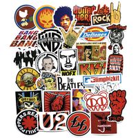 Cool Rock Punk Music Band Vinyl Laptop Stickers Car Skateboard Motorcycle Bicycle Luggage Guitar Bike Decal 52pcs Pack