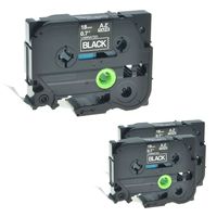 NineLeaf 3 Pack White on Black Label Tape Compatible for Brother TZ TZe TZ 345 TZe 345 3/4 inch for P-Touch PT-D400 PT-D600 Printer