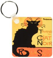 3dRose Cats Le Chat Noir - Key Chains, 2.25 x 4.5 inches, set of 2 (kc_24933_1)