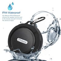 HD Water Resistant Bluetooth Shower Speaker C6, POKANIC Waterproof Handsfree Portable Speakerphone Built-in Mic,Outdoor Indoor Camping Bath Bike Pool, Control Buttons Dedicated Suction Cup (Black)