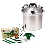 All American 21.5 QT Pressure Cooker Bundle with 2 Racks and Norpro Canning Essentials 6 Piece Box Set