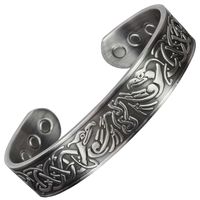 Mens Viking Bracelet Copper Bracelet for Arthritis Pain Relief Copper Magnetic Therapy Bracelet Joint Wrist Healing Bangle Antique Silver EP-Eagles (M: Wrist 6.5-7.5")