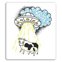 2 x 10cm Funny Alien Abduction Vinyl Stickers - Cow UFO Sticker Laptop #17825 (10cm Tall)