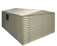 Duramax 01014 Vinyl Garage Shed with Foundation and Window, 10 by 15.5-Inch