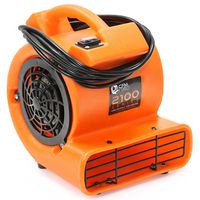 CFM Pro Mini Air Mover Carpet Floor Dryer 1/12 HP Blower Fan - Orange - Water Flood Damage Restoration