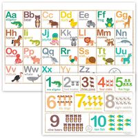 Fawn Hill Co. Disposable Placemats for Baby | Peel & Stick on Adhesive Table Topper | ABC & Numbers Educational Animal Sticky Travel Place Mat at Restaurants | Toddler Food & Kid Craft Mat | 60 Pack