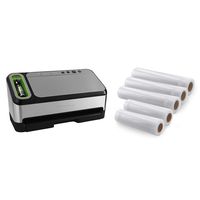 FoodSaver 4800 Series 2-in-1 Vacuum Sealer System with Starter Kit & FoodSaver 8" and 11" Vacuum Seal Rolls, Multipack