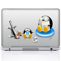 Meffort Inc 10 10.2 Inch Laptop Notebook Skin Sticker Cover Art Decal (Free Wrist pad) - Penguin Earths