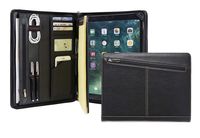 Business Slim Padfolio Organizer Genuine Leather Compact Portfolio Case with Letter Size (A4) Paper Notepad, Business Carrying Case (iPad Pro 12.9(2017))