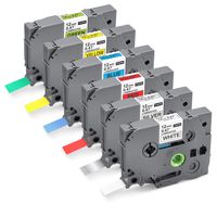 Mata1 Label Tape Refills (Multicolor, 12mm x 8m, 6 Pack), Compatible with Brother P-Touch Label Makers, TZE Laminated Tape Replacement Cartridges, Self-Adhesive Tape, Labels, Labeling Tape