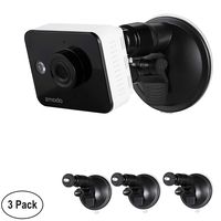 Wasserstein Versatile Suction Cup Mount with Universal Screw Compatible with Zmodo Wireless Two-Way Audio HD Camera - Extra Flexibility for Your Zmodo Camera (3-Pack, Black)