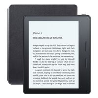 Kindle Oasis E-reader with Leather Charging Cover - Black, 6" High-Resolution Display (300 ppi), Wi-Fi + Free Cellular Connectivity, Built-In Audible - Includes Special Offers (Previous Generation - 8th)