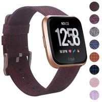 EZCO Bands Compatible with Fitbit Versa/Versa 2 / Versa Lite, Woven Fabric Breathable Watch Strap Quick Release Replacement Wristband Accessories Compatible Versa Smart Watch Women Man