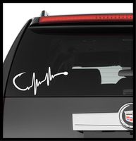 A Design World Decals for Cars Hunting Fishing Fish Hook Heartbeat - Vinyl Decal Truck Car Sticker Laptop