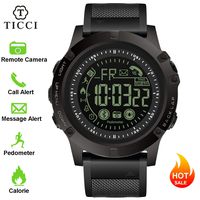 T0003 Electronic Fitness Tracker Digital Sports Bluetooth Smart Watch Waterproof Pedometer Remote Camera Incoming Call or Message Alert Reminder for iOS & Android Smartwatch Men & Boys (Black Strap)
