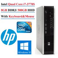 HP 8300 Elite Ultra Small Form Factor Desktop, Intel Core i7-3770S 3.1GHz Quad-Core, 8GB DDR3, 500GB HHD, DVDRW, Win10 Home (Renewed)
