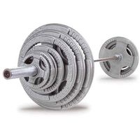 Body-Solid Cast Grip Olympic Set with Chrome Bar (OST400S)