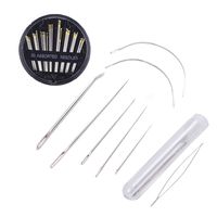 BIHRTC 30-Count Assorted Hand Sewing Needles Set+7Pcs Upholstery Carpet Leather Canvas Repair Curved Hand Sewing Needles+5 Pcs Big Eye Beading Needles with Needle Bottle