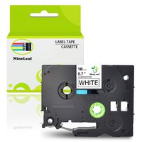NineLeaf 1PK Standard Laminated Self-Adhesive Label Tape Compatible for Brother TZe TZ 241 Cassettes TZe241 TZ241 use for P-Touch PT-9800 PT-9600 PT-7600 2730 2700 Printers 18mm x 8m Black on White