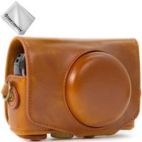 First2savvv full body Precise Fit PU leather digital camera case bag cover with should strap for Canon PowerShot SX740 SX730 SX720 + Cleaning cloth XJD-SX730-09