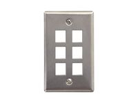 Networx Keystone Wall Plates (6 PORT, STAINLESS STEEL)