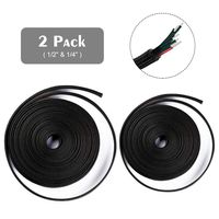 Expandable Braided Cable Sleeve, 50ft - 1/2 inch & 1/4 inch Nylon Cable Management Sleeve, Wire Loom Cord Protector Mesh for Pets, Cable Wrap Cover Organizer for USB Charger, TV, Computer, Car - Black