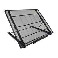 Ventilated Adjustable Foldable Portable Laptop Tablet Stand Riser, Large Version Light Box Laptop Pad Stand with 9 Angles Skidding Prevented Tracing Holder, Fits Up to 10-15.6 inch Notebook, Black